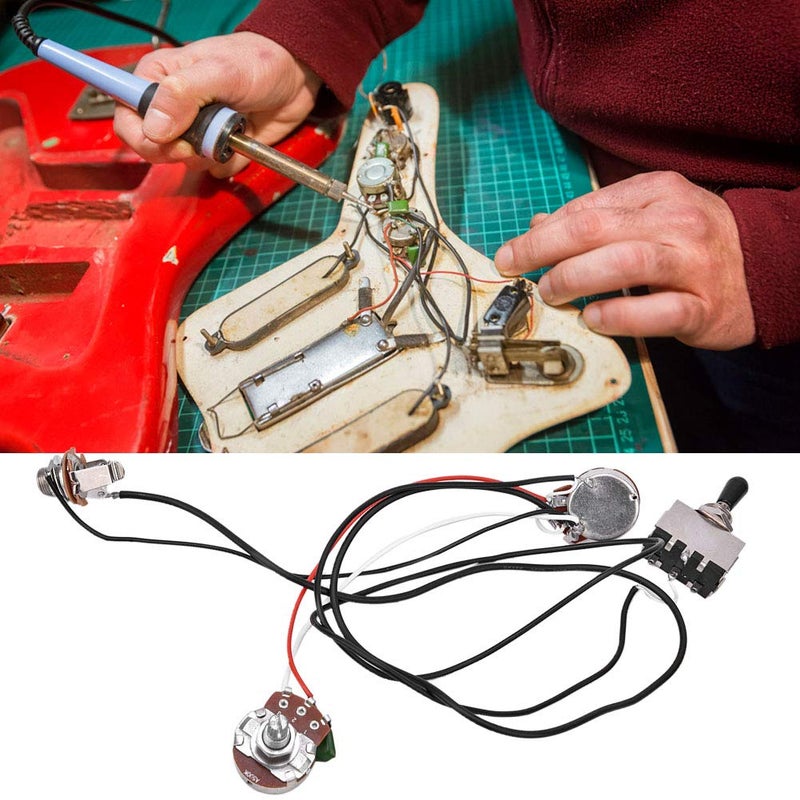 VGEBY Guitar Wiring Harness, 3 Way Toggle Switch One Volume One Tone Jack for Electirc Guitar Bass - Image 4